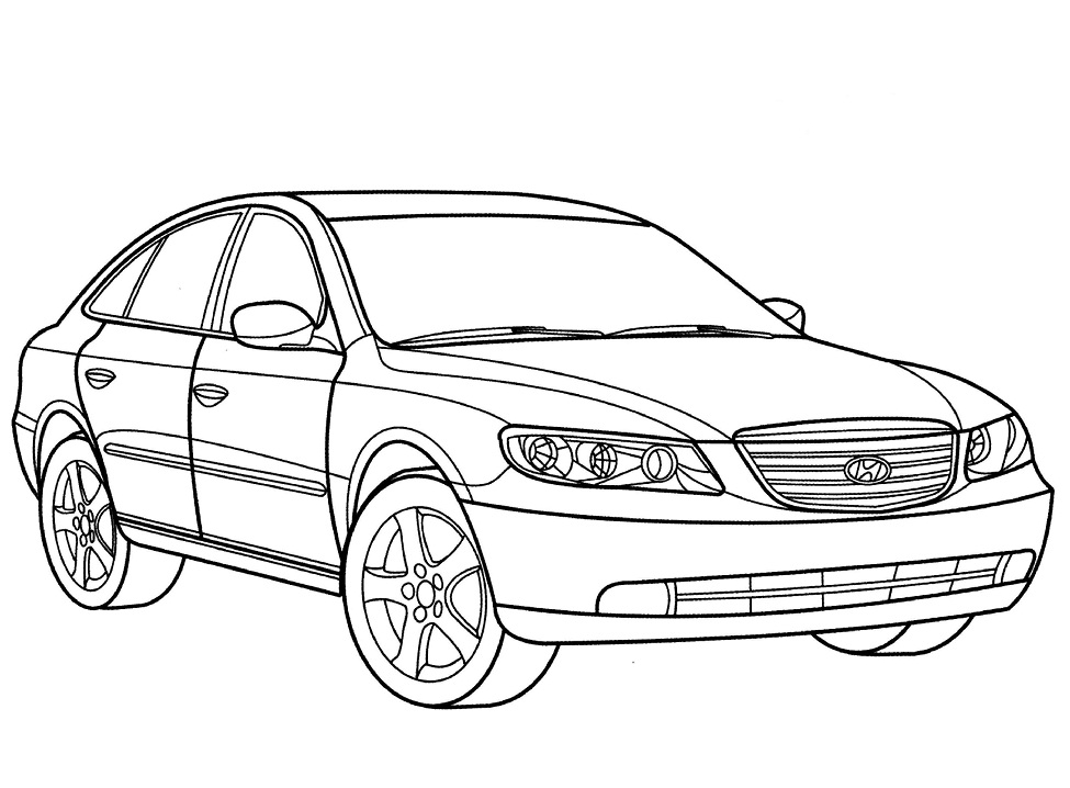 Desenho deHyundai Grandeur para colorir