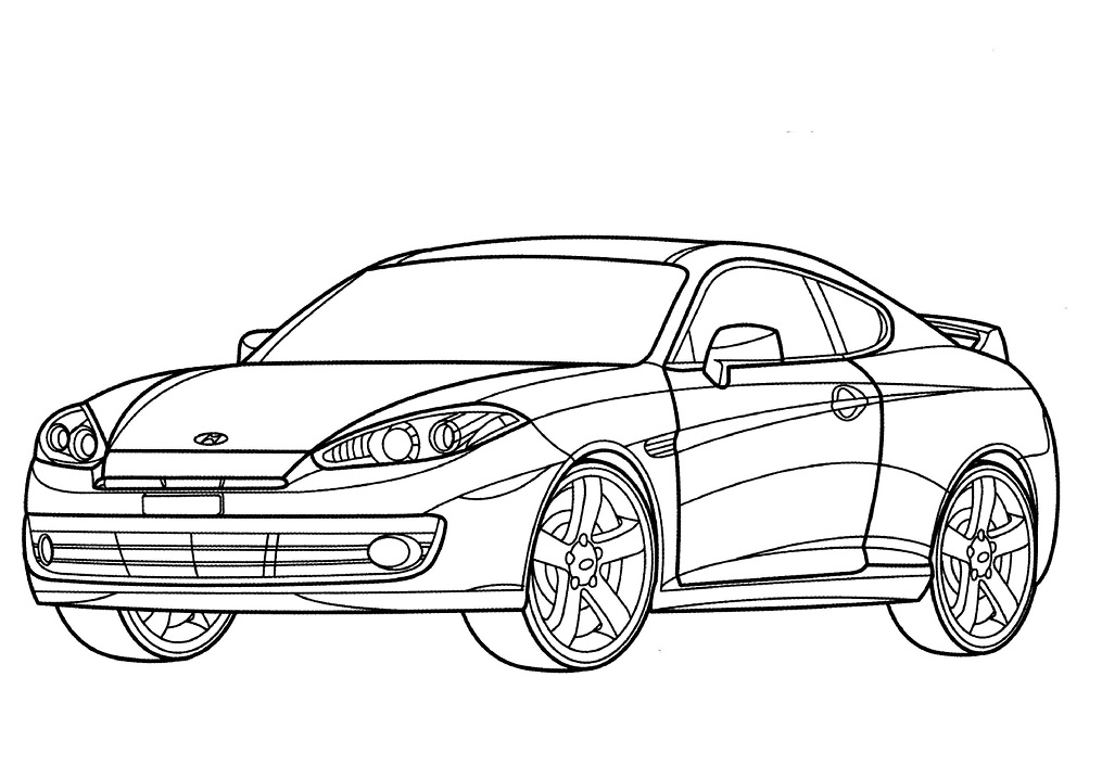 Desenho deHyundai Tiburon Coupe para colorir