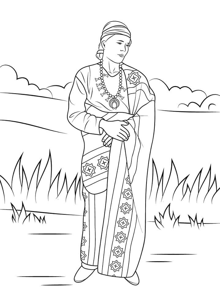 Desenho deÍndio Navajo para colorir