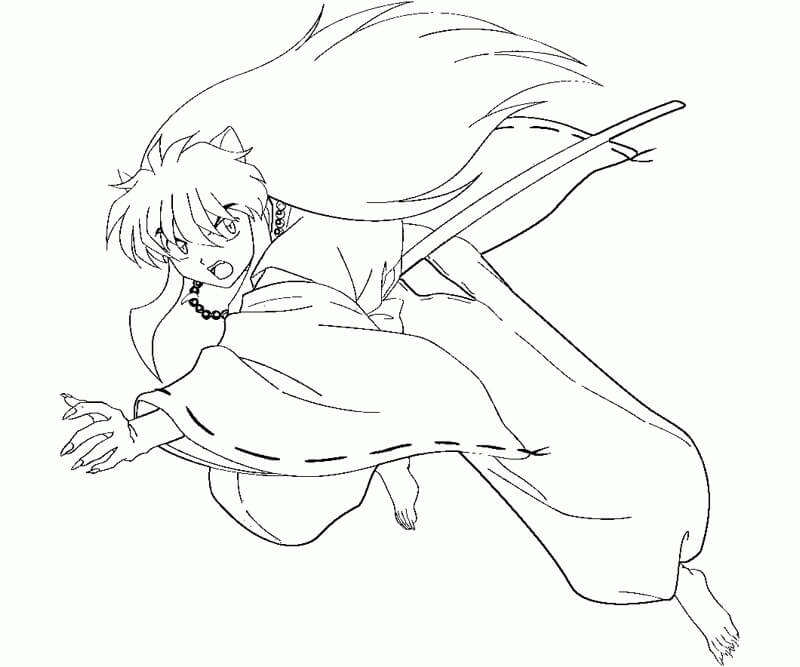 Desenho deInuyasha 4 para colorir