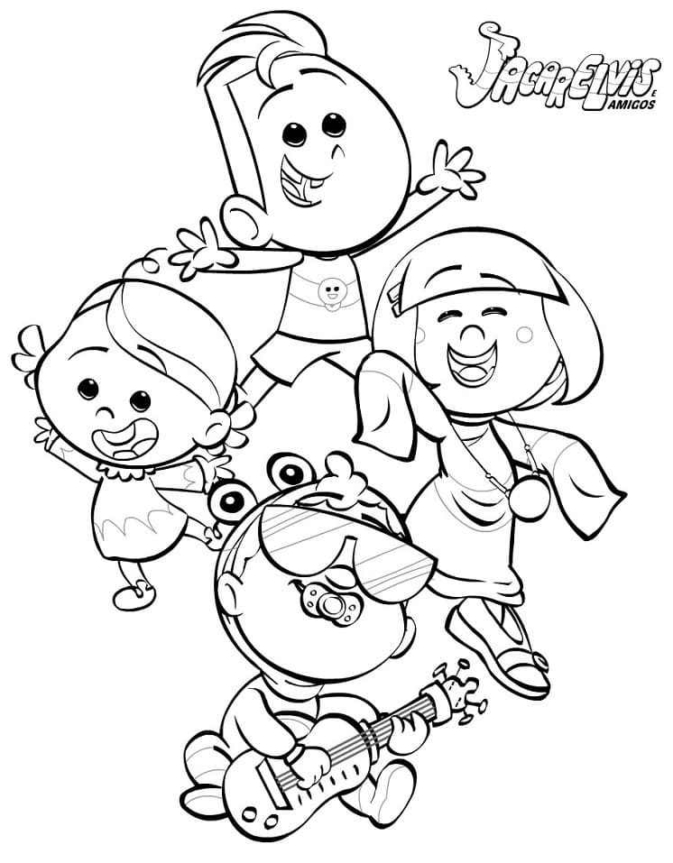 Desenho deJacarelvis e Amigos 1 para colorir