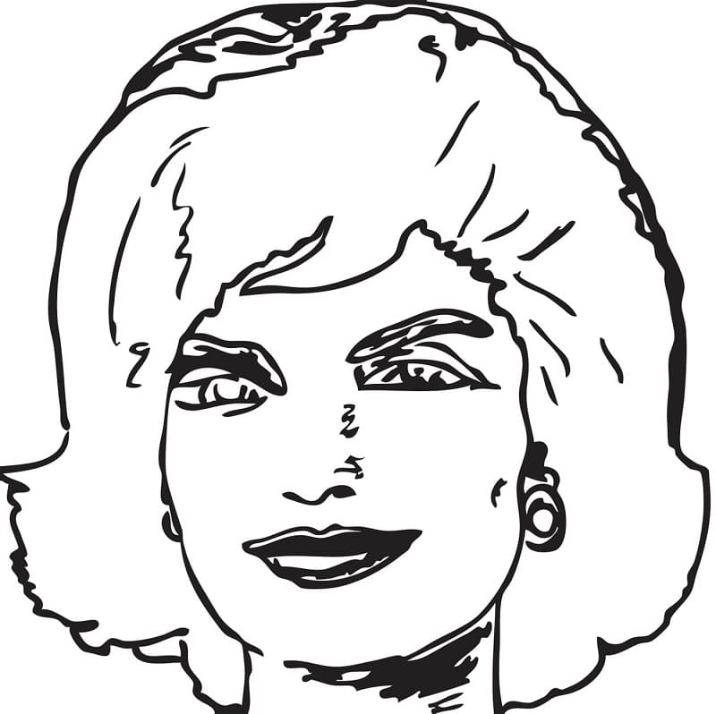 Desenho deJacky Kennedy Onasis, por Andy Warhol para colorir