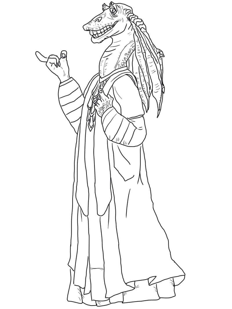 Desenho de Jar Jar Binks para colorir