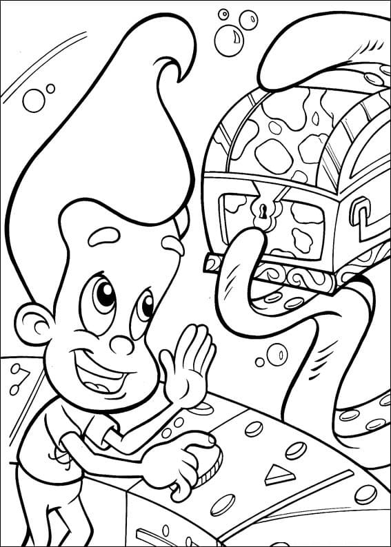 Desenho deJimmy Neutron e Tórax para colorir