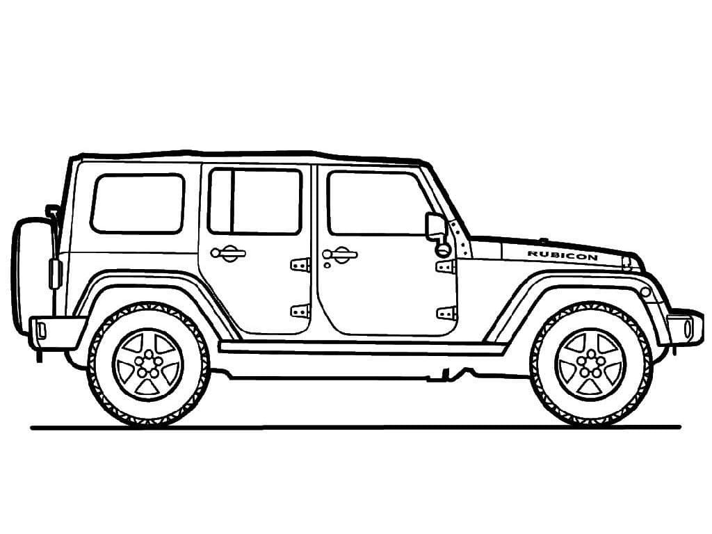 Desenho deJipe Rubicon para colorir