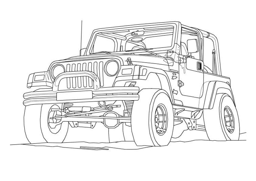 Desenho deJipe Wrangler para colorir