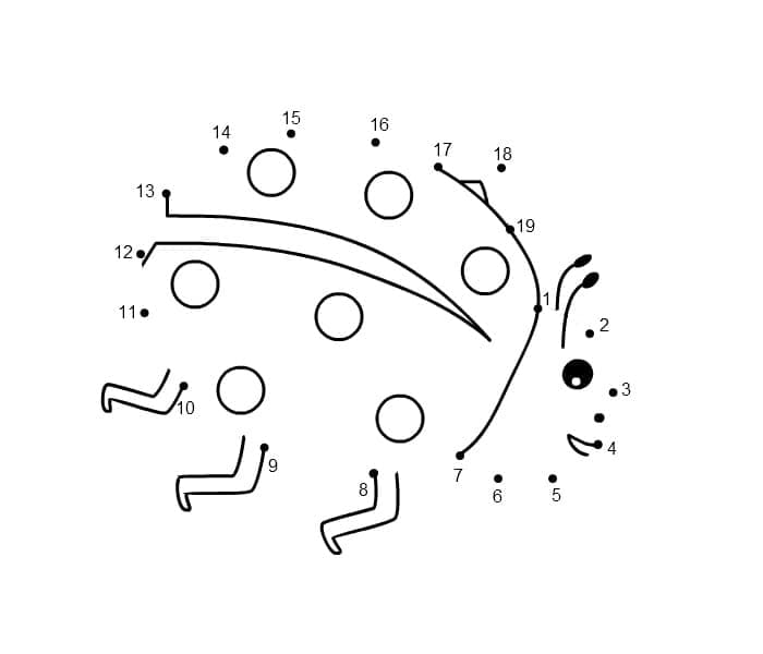 Desenho deJoaninha Ligue os Pontos para colorir