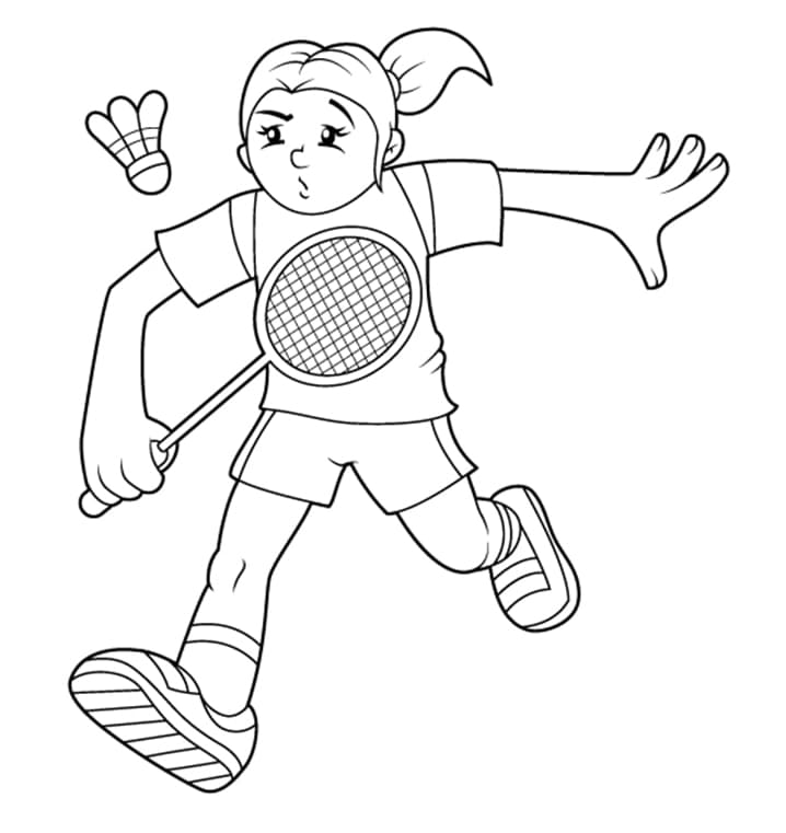 Desenho deJogador de Badminton 1 para colorir