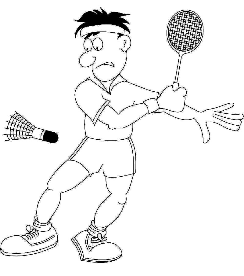 Desenho deJogador de Badminton 2 para colorir