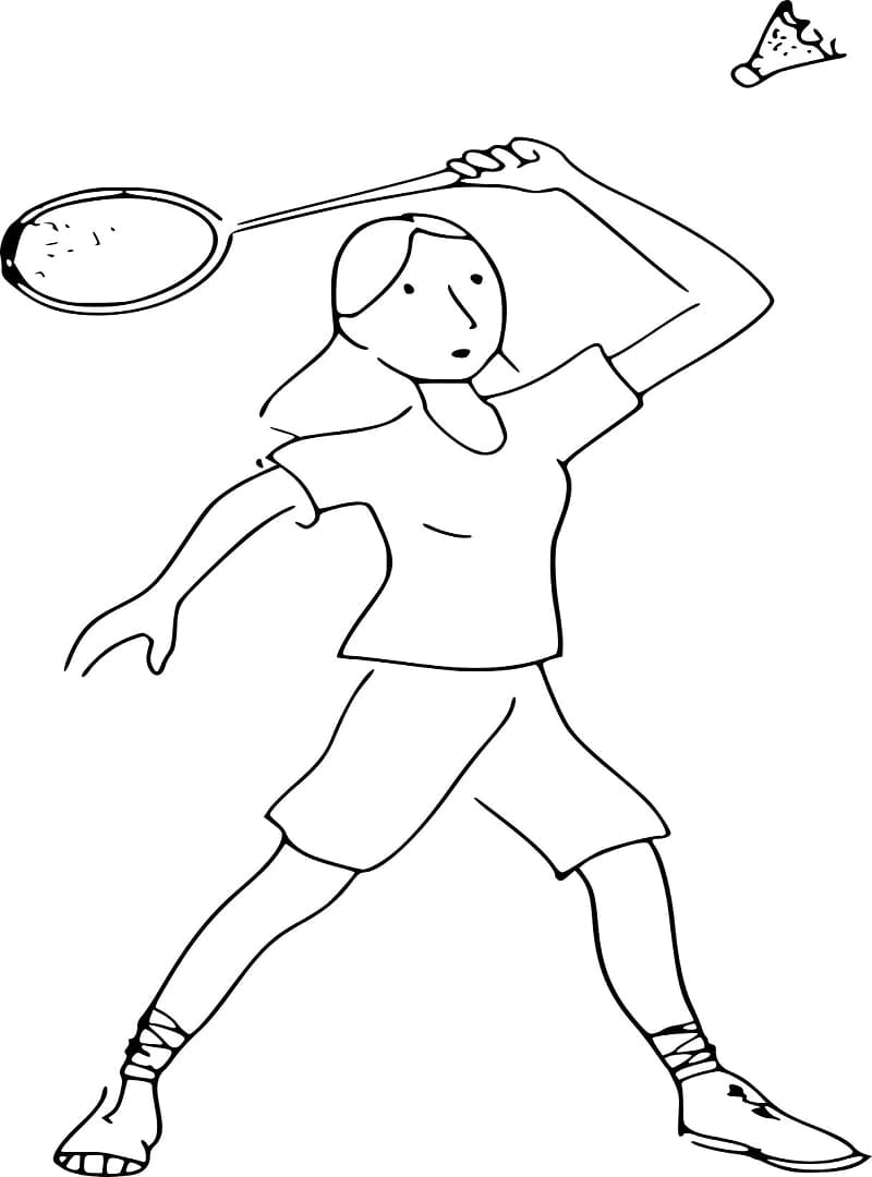 Desenho deJogador de Badminton 3 para colorir