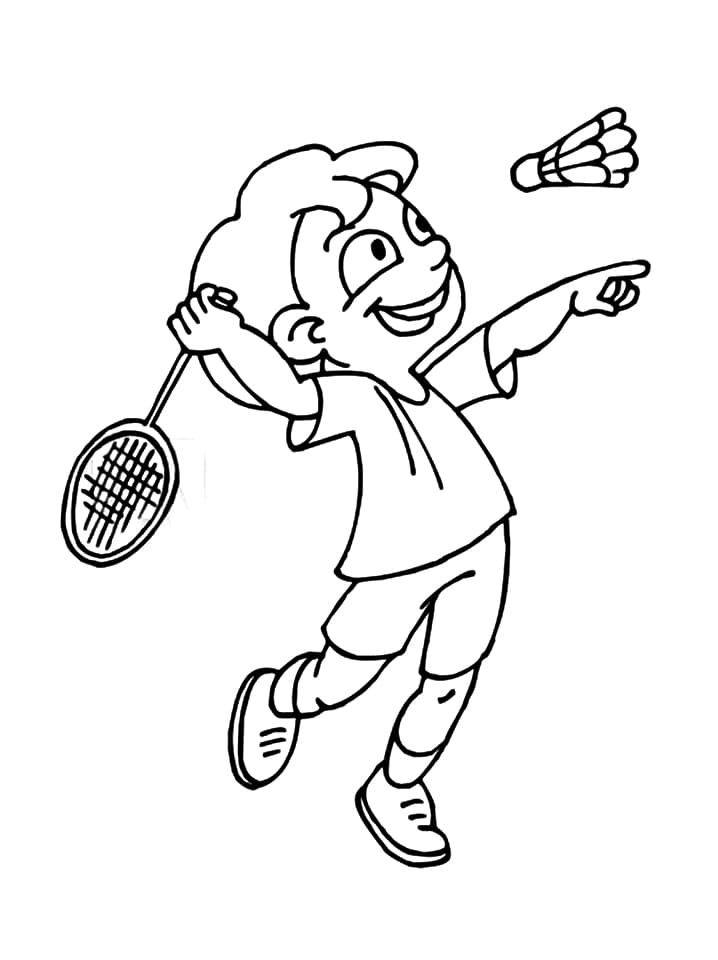 Desenho deJogando Badminton 1 para colorir