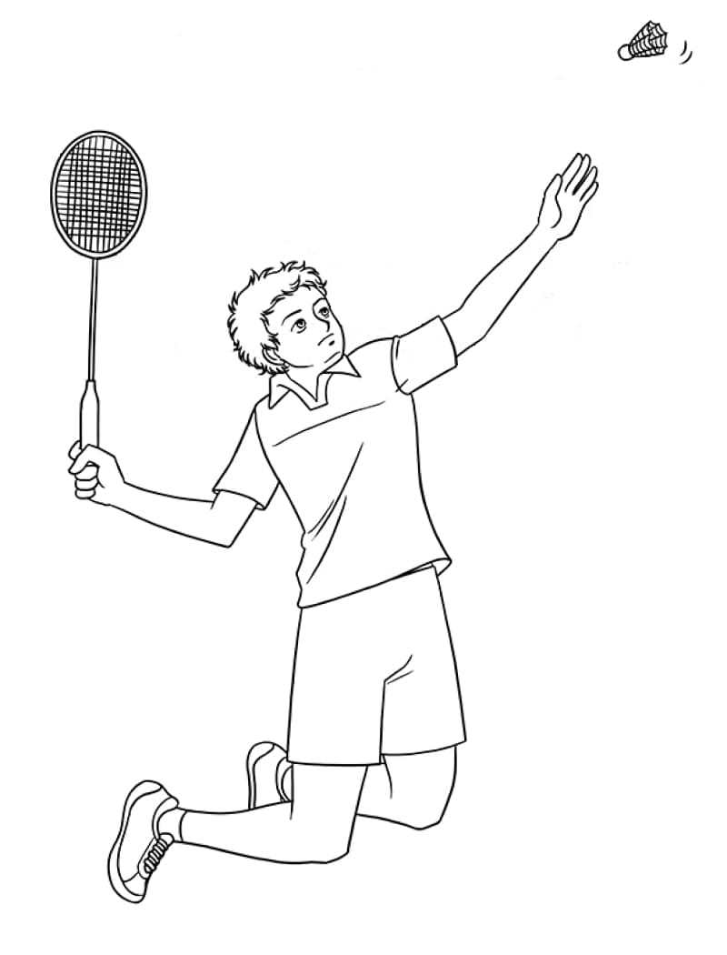 Desenho deJogando Badminton 3 para colorir