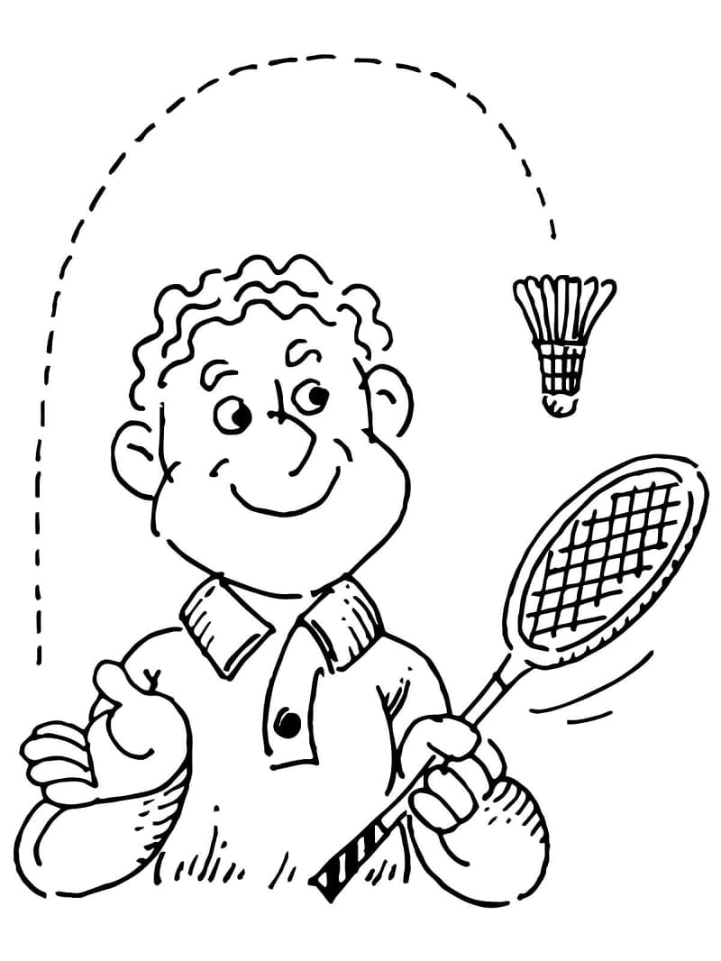 Desenho deJogando Badminton 4 para colorir