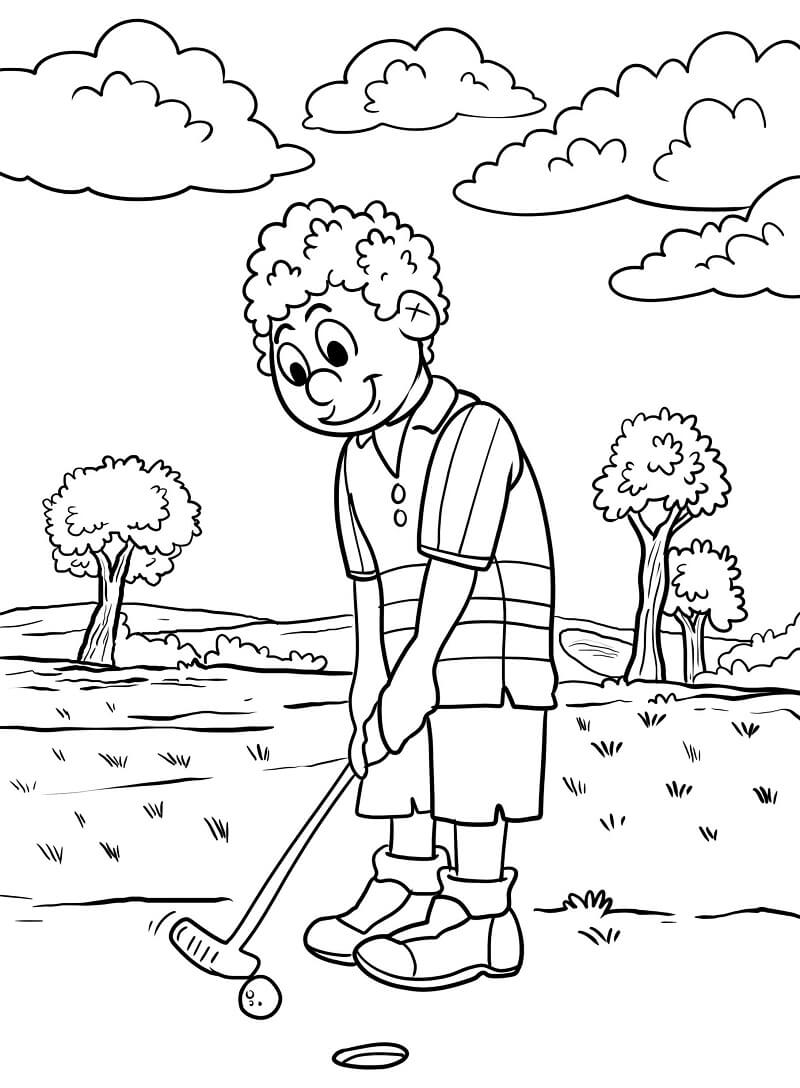 Desenho deJogando Golfe 10 para colorir