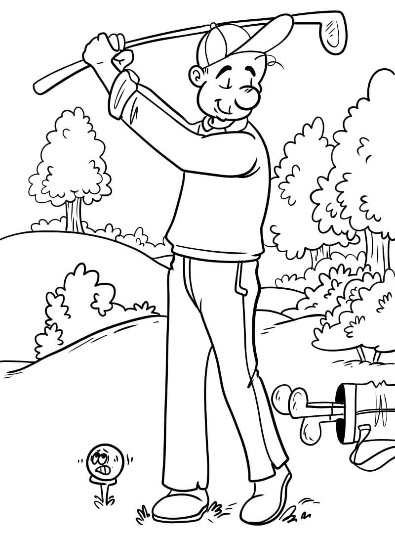 Desenho deJogando Golfe 2 para colorir