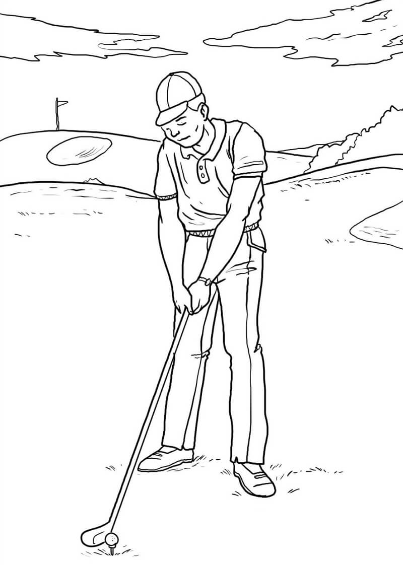 Desenho deJogando Golfe 3 para colorir