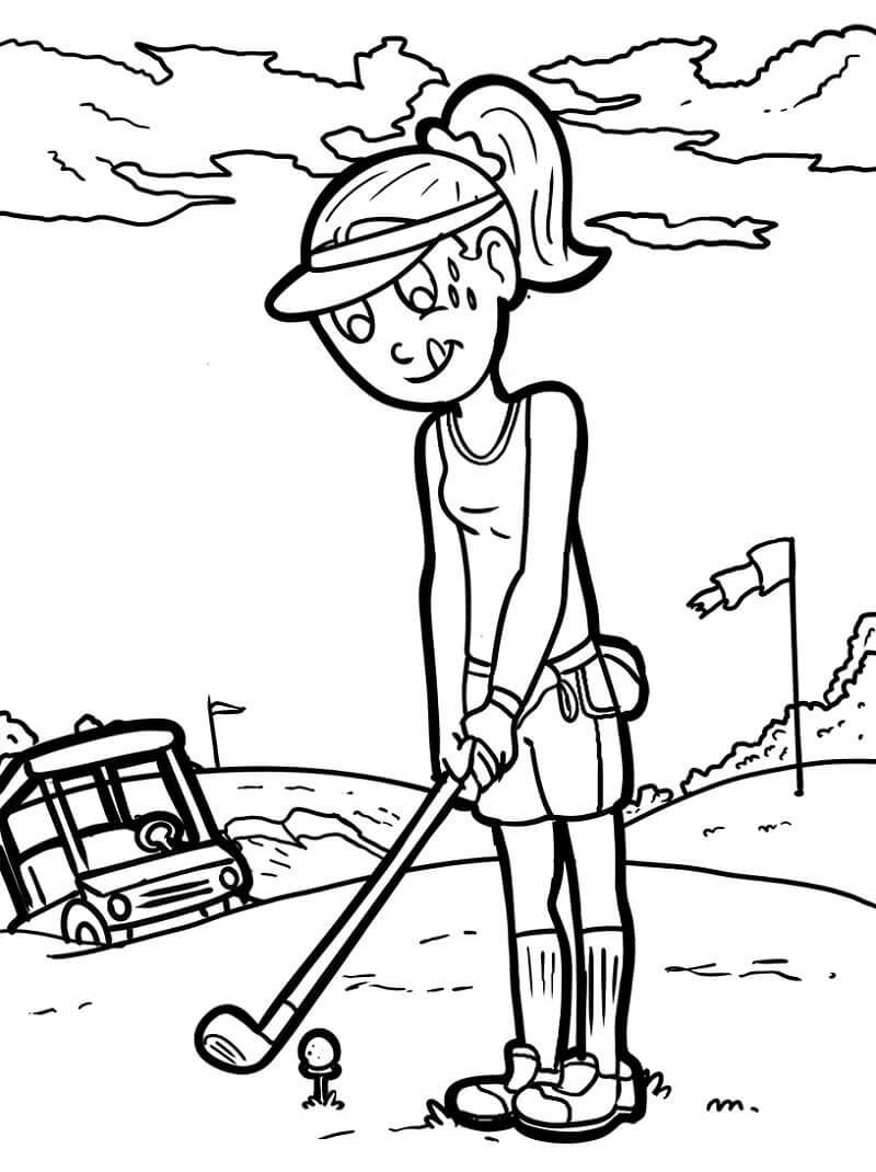 Desenho deJogando Golfe 4 para colorir