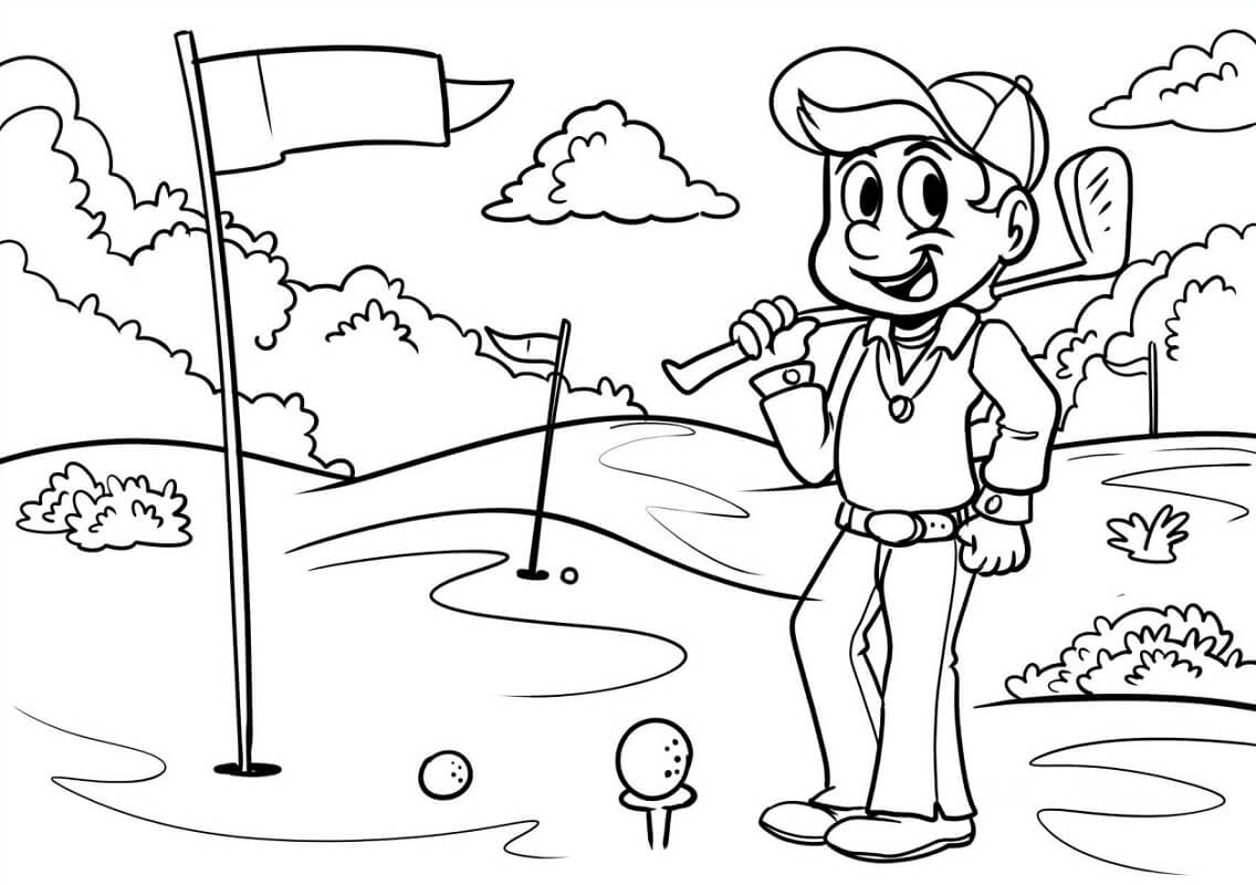 Desenho deJogando Golfe 6 para colorir