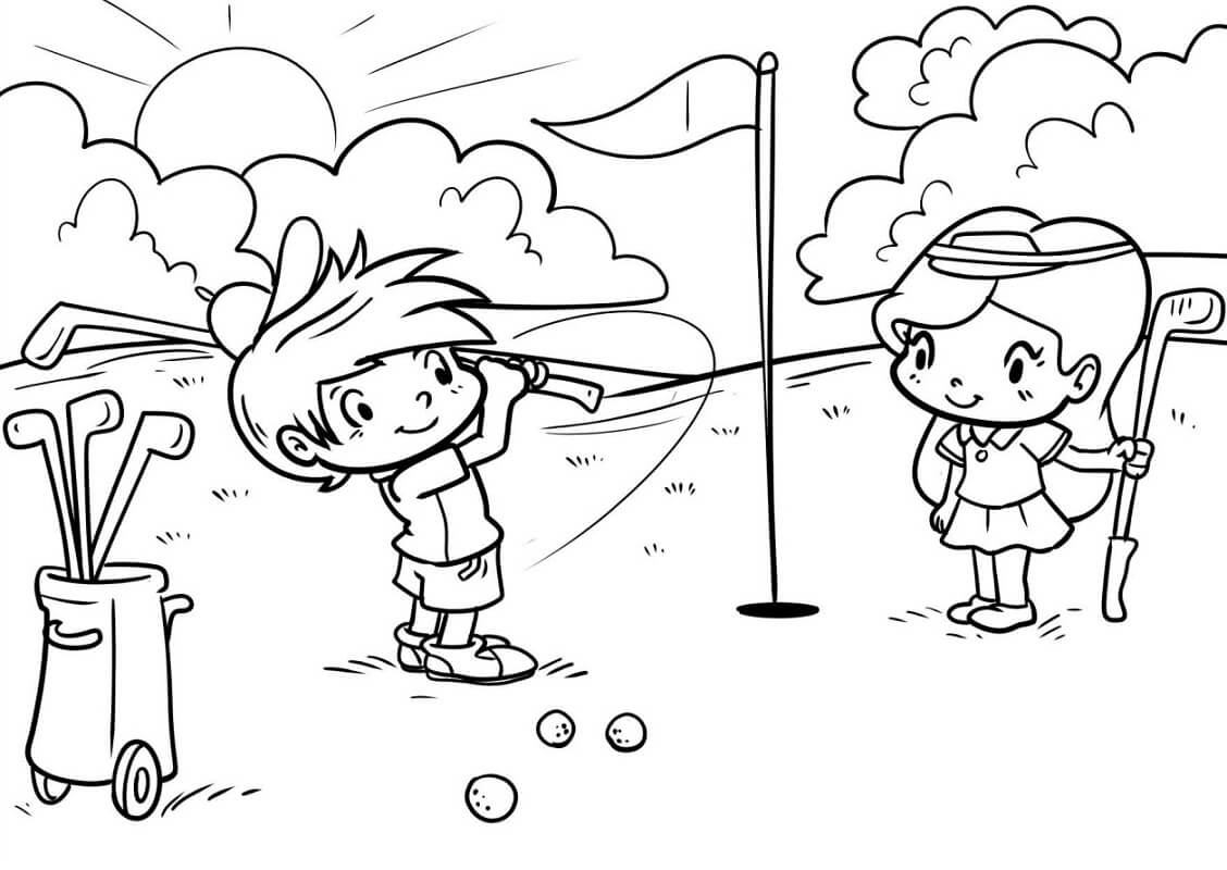 Desenho deJogando Golfe 7 para colorir