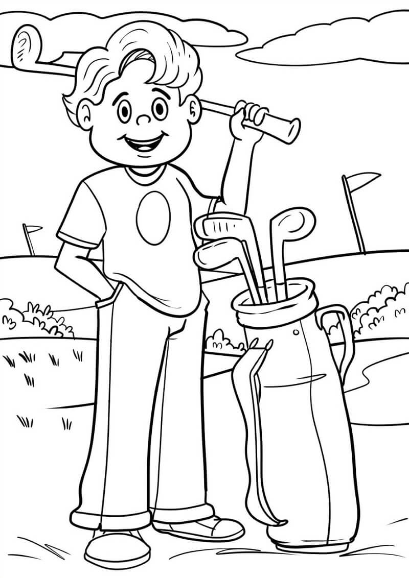 Desenho deJogando Golfe para colorir