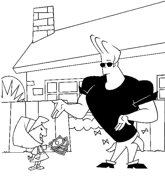 Desenho deJohnny Bravo e Suzy para colorir