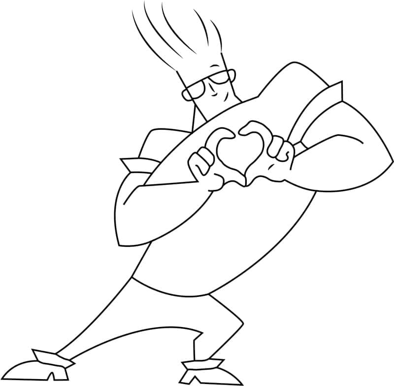 Desenho deJohnny Bravo Feliz para colorir