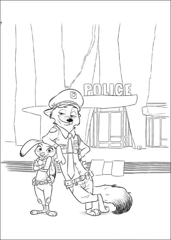 Desenho deJudy e Nick para colorir