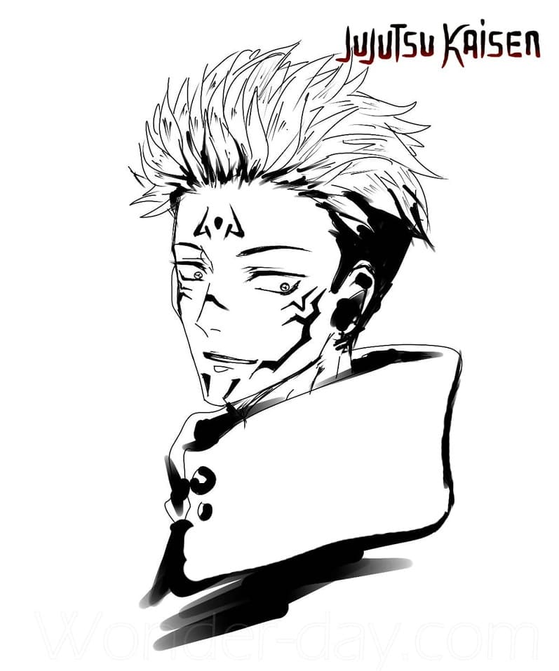 Desenho deJujutsu Kaisen Sukuna para colorir