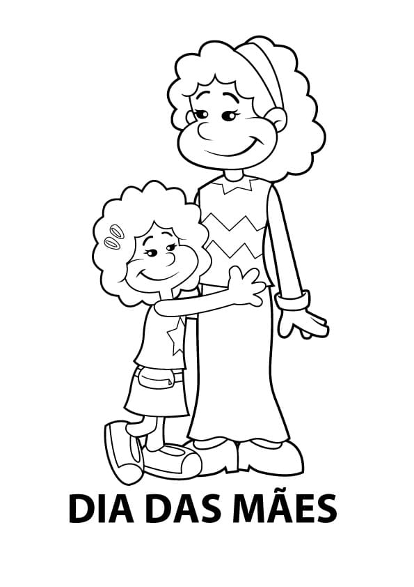 Desenho deJúlia e Mamãe para colorir