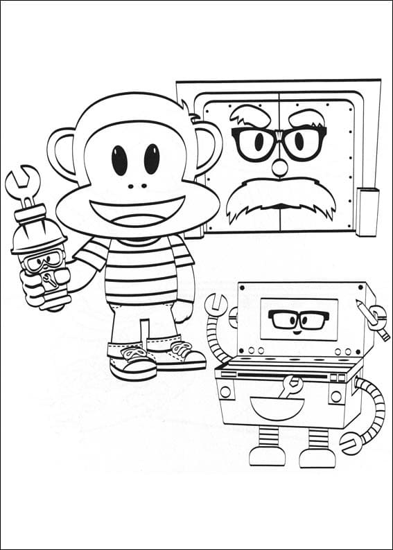 Desenho deJulius Jr. e Robô para colorir