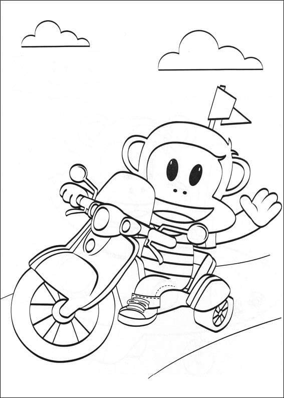 Desenho deJulius Jr. Andando de Moto para colorir