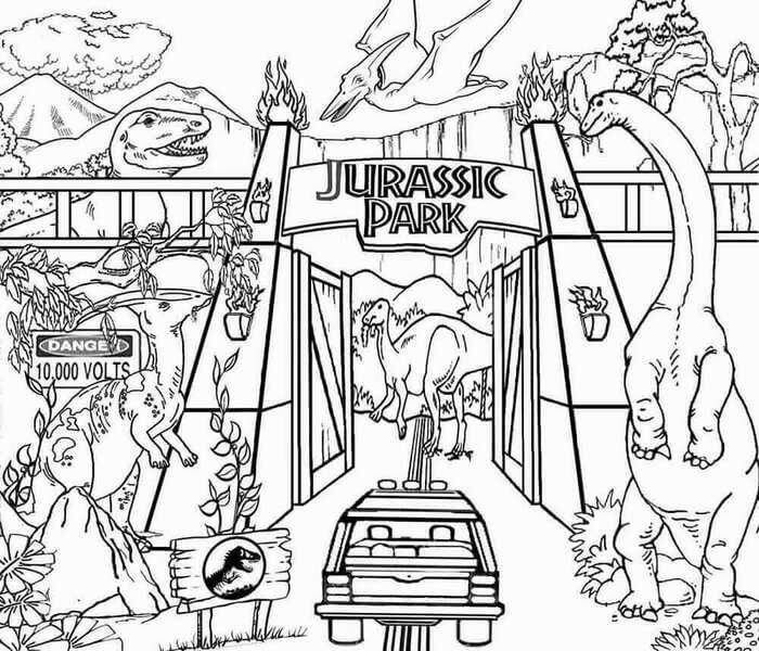 Desenhos de Jurassic Park para colorir