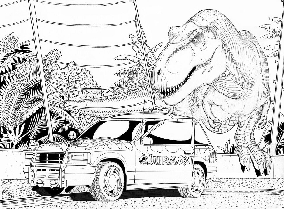 Desenho de Jurassic Park 2 para colorir