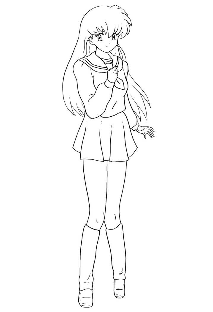 Desenho deKagome Higurashi 2 para colorir