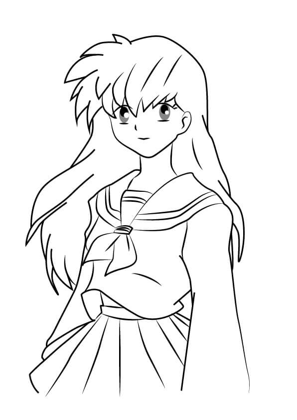 Desenho deKagome Higurashi 5 para colorir