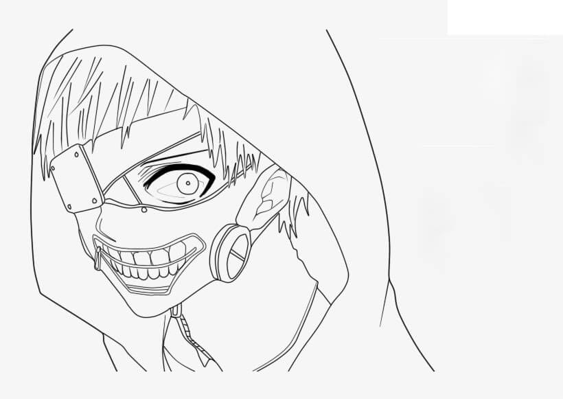 Desenho deKaneki Ken 1 para colorir