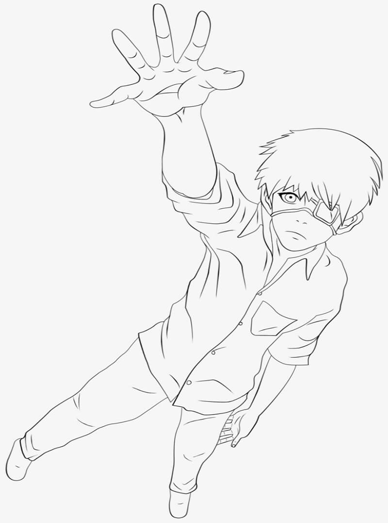 Desenho deKaneki Ken 11 para colorir