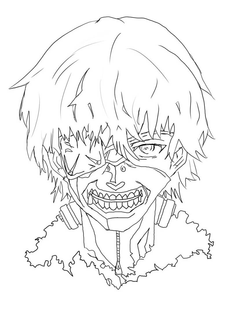 Desenho deKaneki Ken 16 para colorir