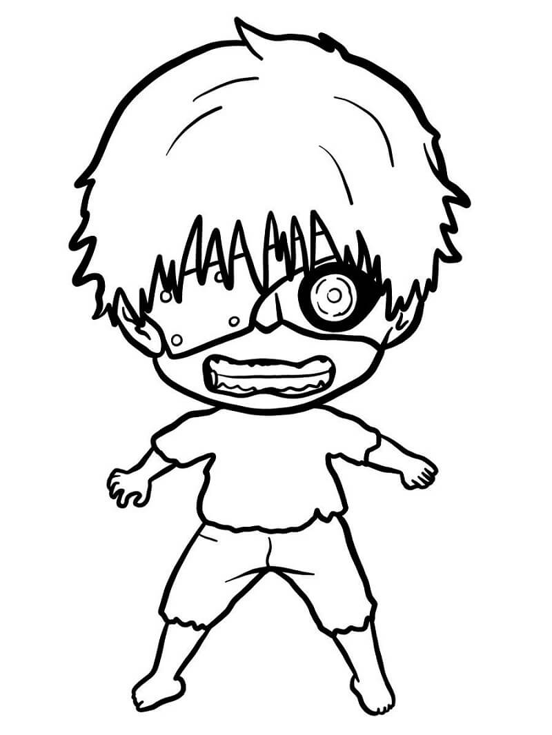 Desenho deKaneki Ken 17 para colorir