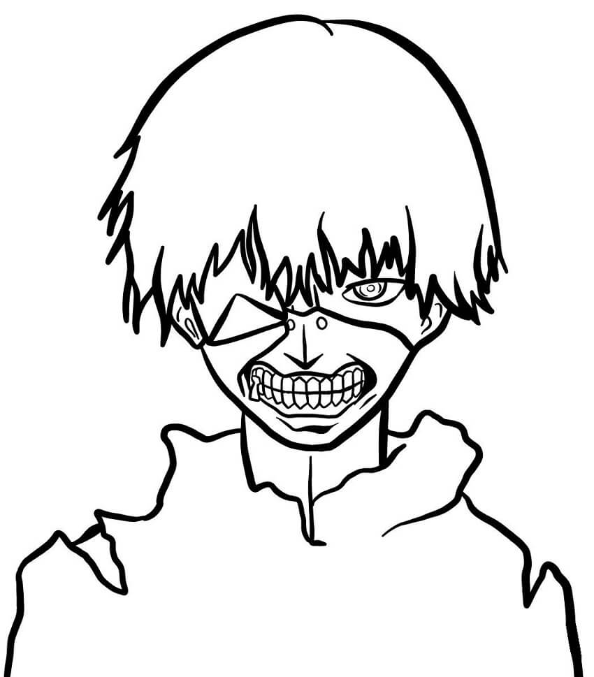 Desenho deKaneki Ken 18 para colorir