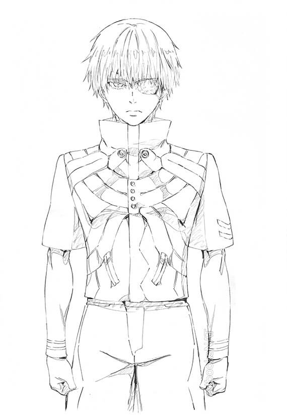 Desenho deKaneki Ken 7 para colorir