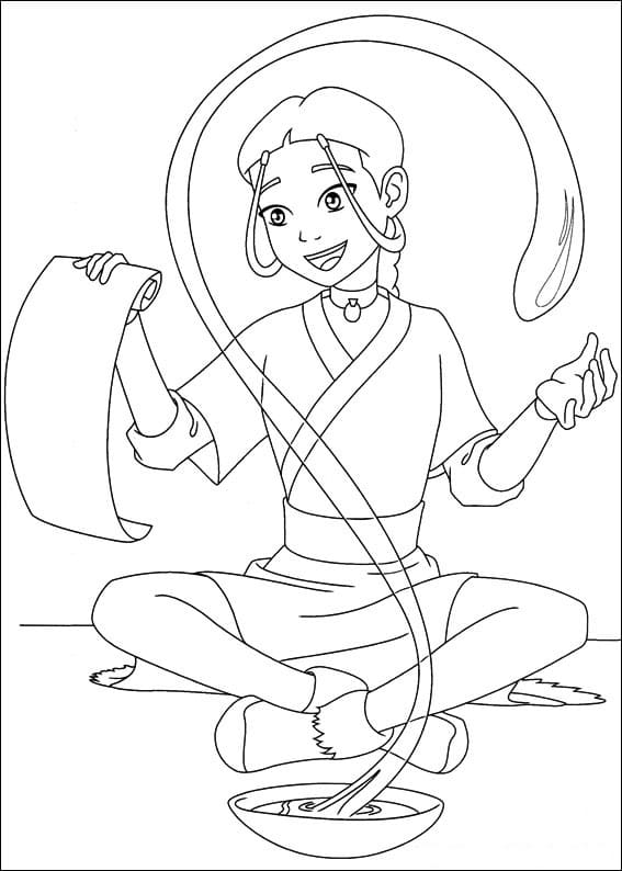 Desenho deKatara de Avatar 1 para colorir