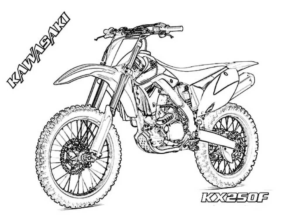 Desenho deKawasaki KX250F para colorir