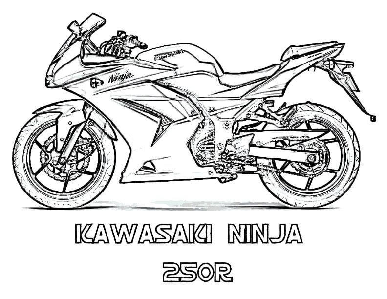 Desenho deKawasaki Ninja 250R para colorir