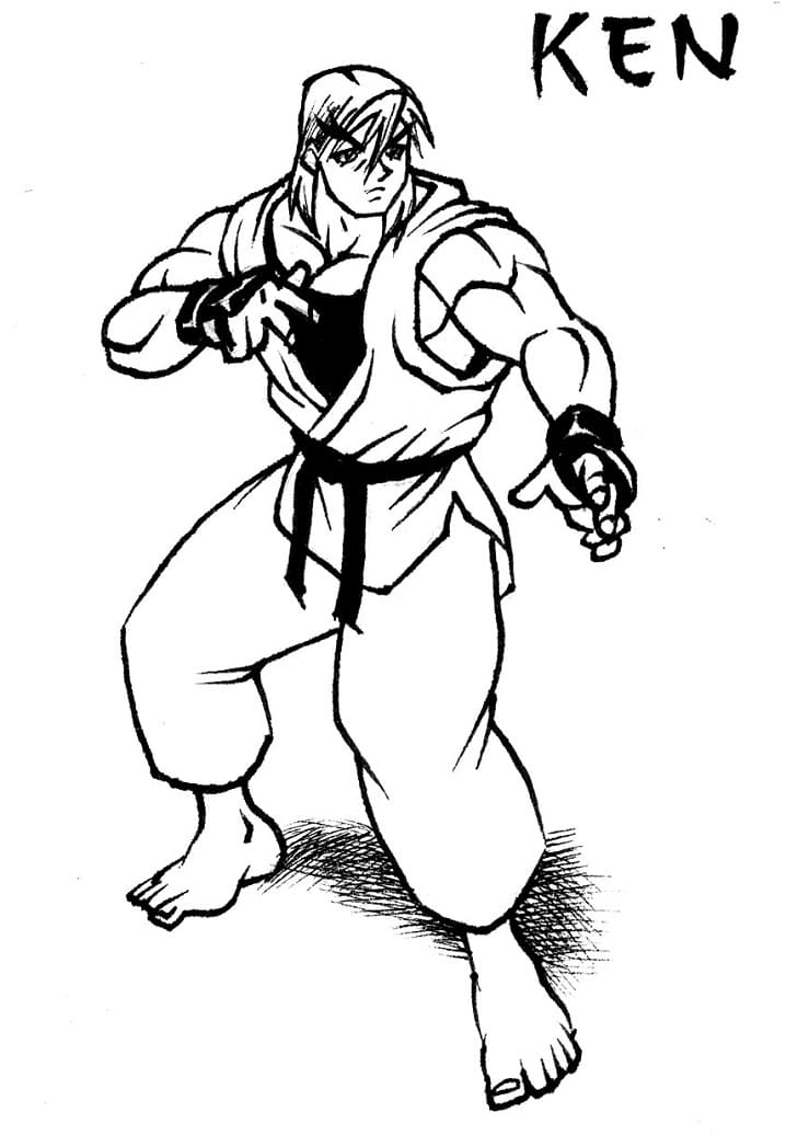 Desenho deKen Street Fighter para colorir