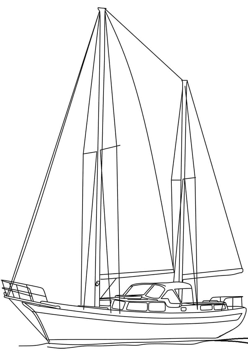 Desenho deKetch à Vela para colorir