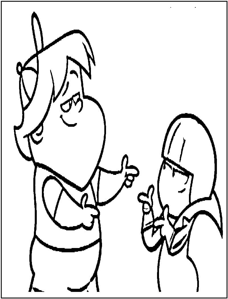 Desenho deKick Buttowski e Gunther 1 para colorir