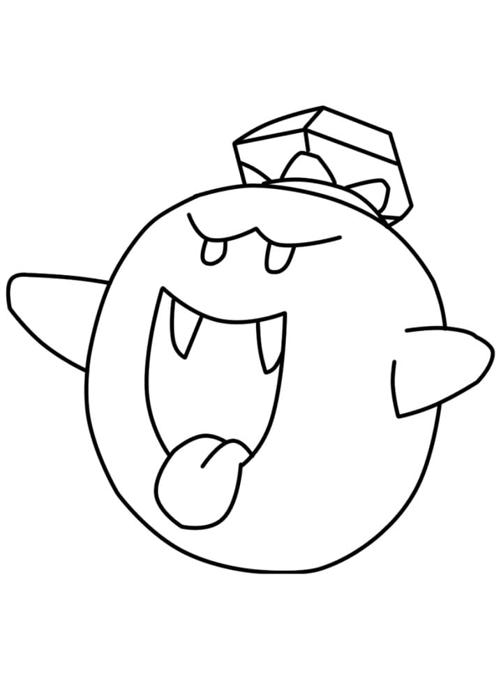 Desenho de King Boo de Mario Bros para colorir