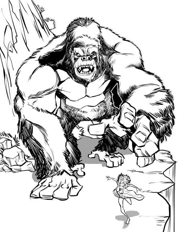 Desenho deKing Kong 10 para colorir