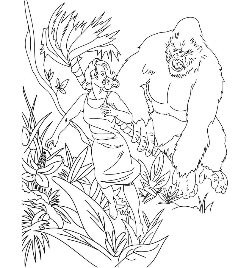 Desenho deKing Kong 14 para colorir